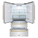 ZLINE KITCHEN & BATH Counter-Depth 22.5-cu ft 4 -Door 36-in Wide with Ice Maker (Fingerprint Resistant Stainless Steel)