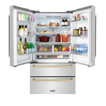 ZLINE KITCHEN & BATH Counter-Depth 22.5-cu ft 4 -Door 36-in Wide with Ice Maker (Fingerprint Resistant Stainless Steel)
