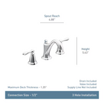 Moen Caldwell Chrome Widespread 2-handle WaterSense Mid-arc Commercial/Residential