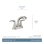 Moen Graeden Matte Black 4-in centerset 2-handle WaterSense High-arc Commercial/Residential