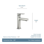 Moen Rinza Spot Resist Brushed Nickel Single Hole 1-handle WaterSense High-Arc Residential Handle Bathroom Sink Faucet with Drain with Deck Plate, 84627SRN *JR2509, Retail: $205.70, FINAL PRICE: $79.99 + TAX