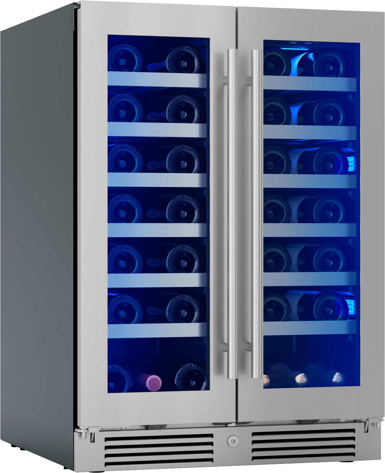 Zephyr Presrv 24-in W 42 -Bottles Stainless Steel Dual Zone Cooling Built-in/Freestanding Indoor Wine Cooler