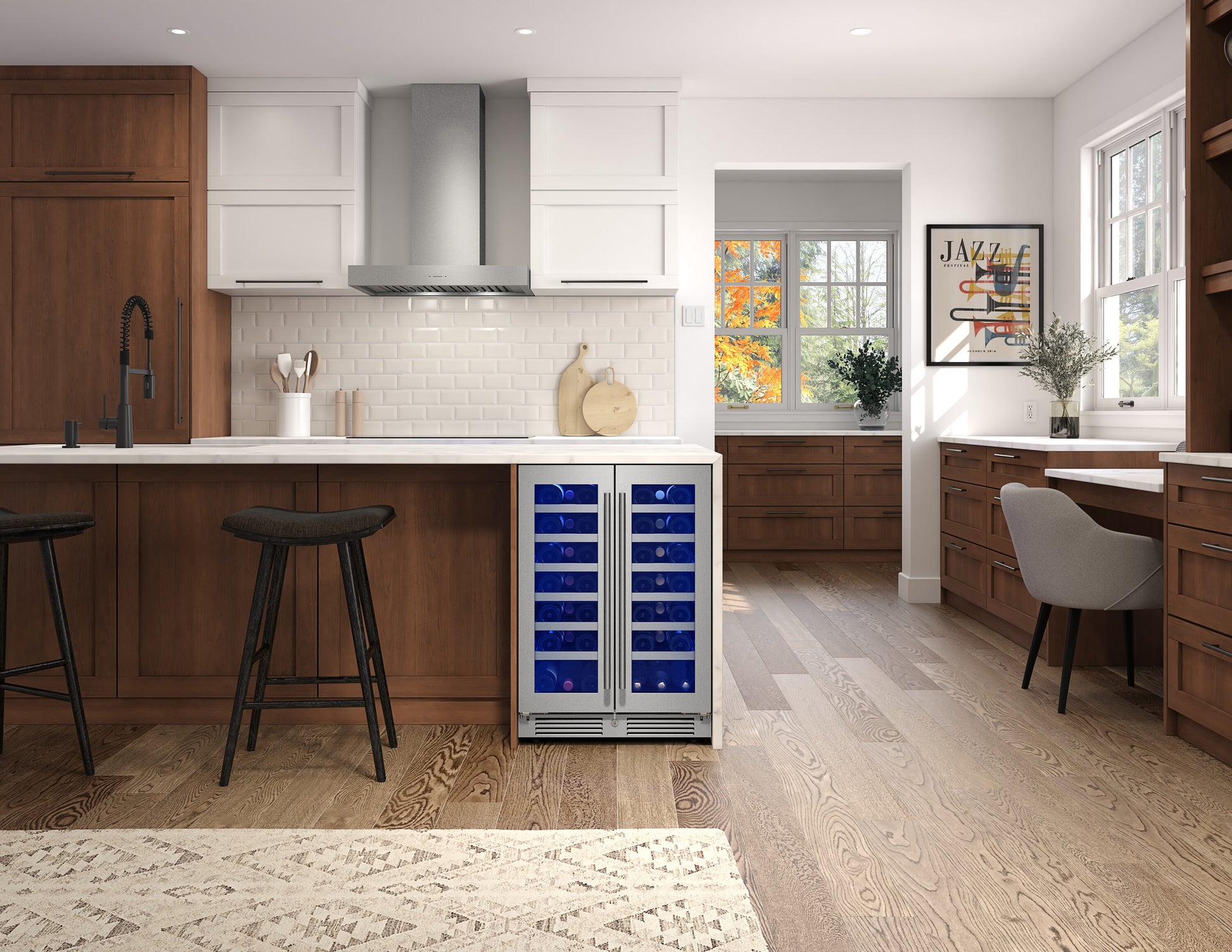 Zephyr Presrv 24-in W 42 -Bottles Stainless Steel Dual Zone Cooling Built-in/Freestanding Indoor Wine Cooler
