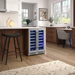Zephyr Presrv 24-in W 42 -Bottles Stainless Steel Dual Zone Cooling Built-in/Freestanding Indoor Wine Cooler