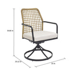 Origin 21 Clairmont Set of 2 Wicker Black Steel Frame Swivel rocker Dining Chair with Cream Cushioned Seat, LG-22028-SR  5106703  *HD2509, Retail: $298.00, FINAL PRICE: $199.99 + TAX