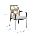Origin 21 Clairmont Set of 4 Wicker Black Steel Frame Stationary Dining Chair with Cream Cushioned Seat, LG-22028-DC 5106704 *HD2509, Retail: $386.00, FINAL PRICE: $249.99 + TAX