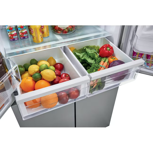 Frigidaire Standard-Depth 17.4-cu ft 4-Door French Door Refrigerator (Fingerprint-Resistant Stainless Look), FRQG1721AV *JR2509, Retail: $1,699.00, FINAL PRICE: $899.99 + TAX