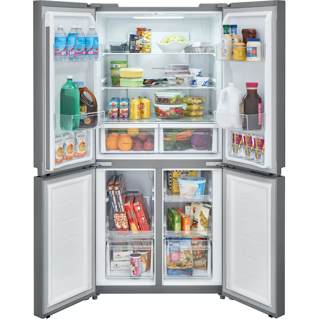 Frigidaire Standard-Depth 17.4-cu ft 4-Door French Door Refrigerator (Fingerprint-Resistant Stainless Look), FRQG1721AV *JR2509, Retail: $1,699.00, FINAL PRICE: $899.99 + TAX