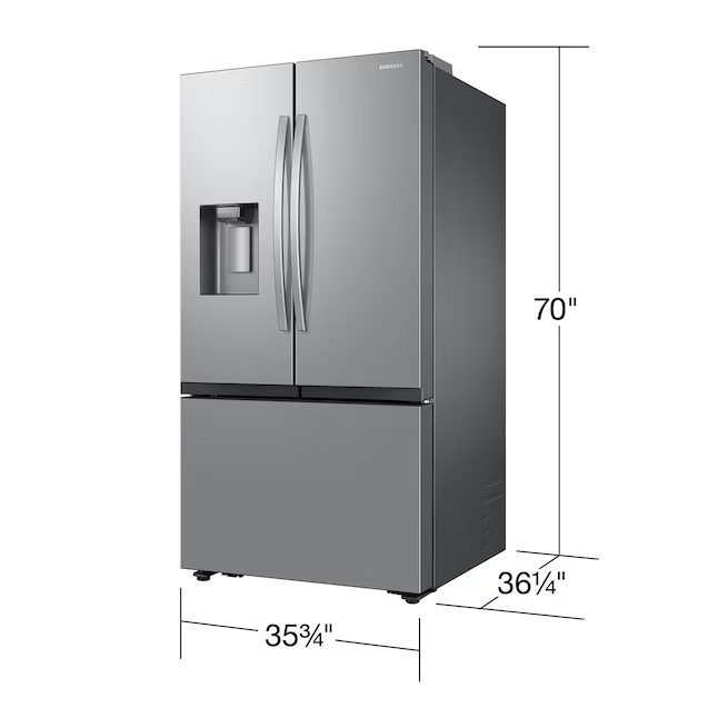 Samsung Standard-Depth Mega Capacity 30.5-cu ft 3-Door French Door Refrigerator with Triple Ice Maker with Water and Ice Dispenser (Fingerprint Resistant Stainless Steel), RF32CG5400SR *BG, MSRP: $2,599.00, FINAL PRICE: $1,249.99 + TAX