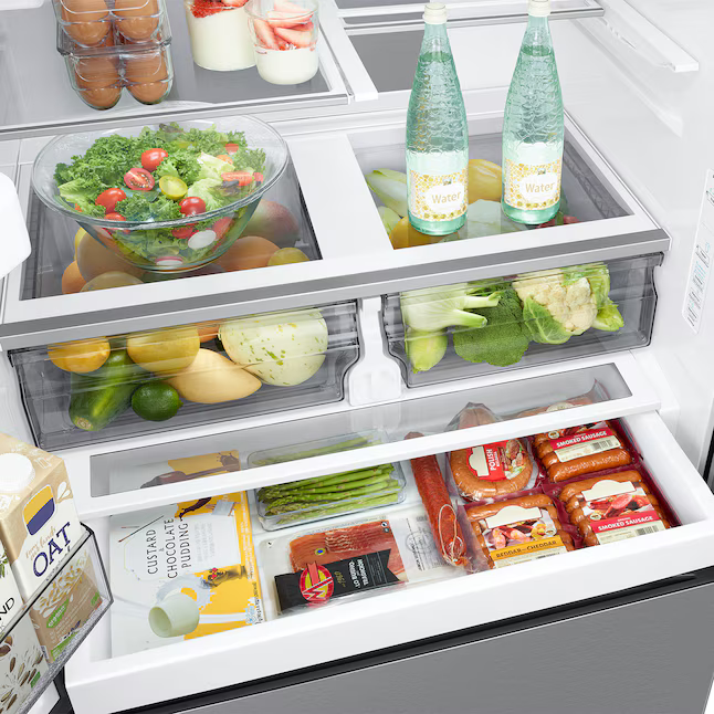 Samsung Standard-Depth Mega Capacity 30.5-cu ft 3-Door French Door Refrigerator with Triple Ice Maker with Water and Ice Dispenser (Fingerprint Resistant Stainless Steel), RF32CG5400SR *BG, MSRP: $2,599.00, FINAL PRICE: $1,249.99 + TAX