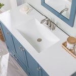 Diamond NOW Cassidy 48-in Admiral Blue Single Sink Bathroom Vanity with White Cultured Marble Top (Fully Assembled)
