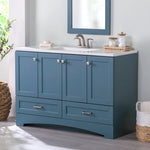 Diamond NOW Cassidy 48-in Admiral Blue Single Sink Bathroom Vanity with White Cultured Marble Top (Fully Assembled)