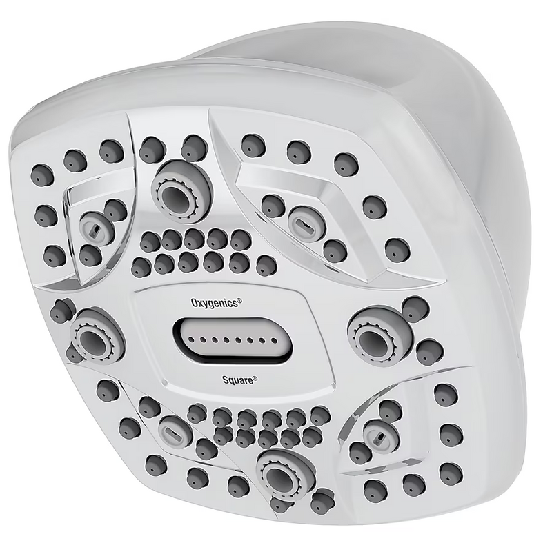 Oxygenics 6.0-Spray Chrome 4.5-in Square High Pressure Shower Head 1.8 GPM, 35288 #5283497 *JR2512, Retail: $39.98, FINAL PRICE: $21.99 + TAX