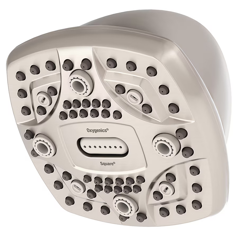 Oxygenics 6.0-Spray Brushed Nickel 4.5-in Square High Pressure Shower Head 1.8 GPM, 35588 #5283494 , Retail: $44.98, FINAL PRICE: $24.99 + TAX