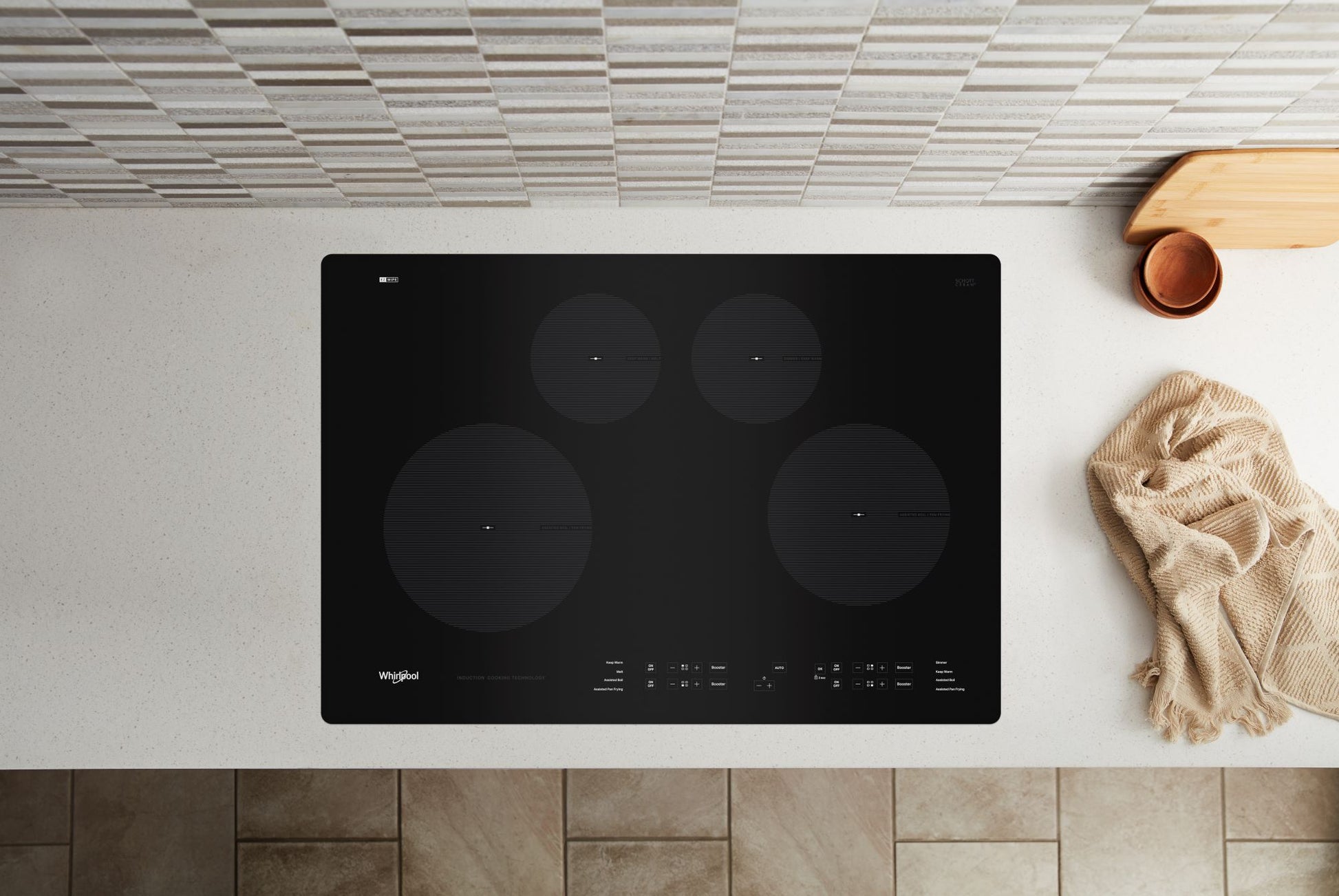 Whirlpool 30-in 4 burners Stainless steel Induction Cooktop