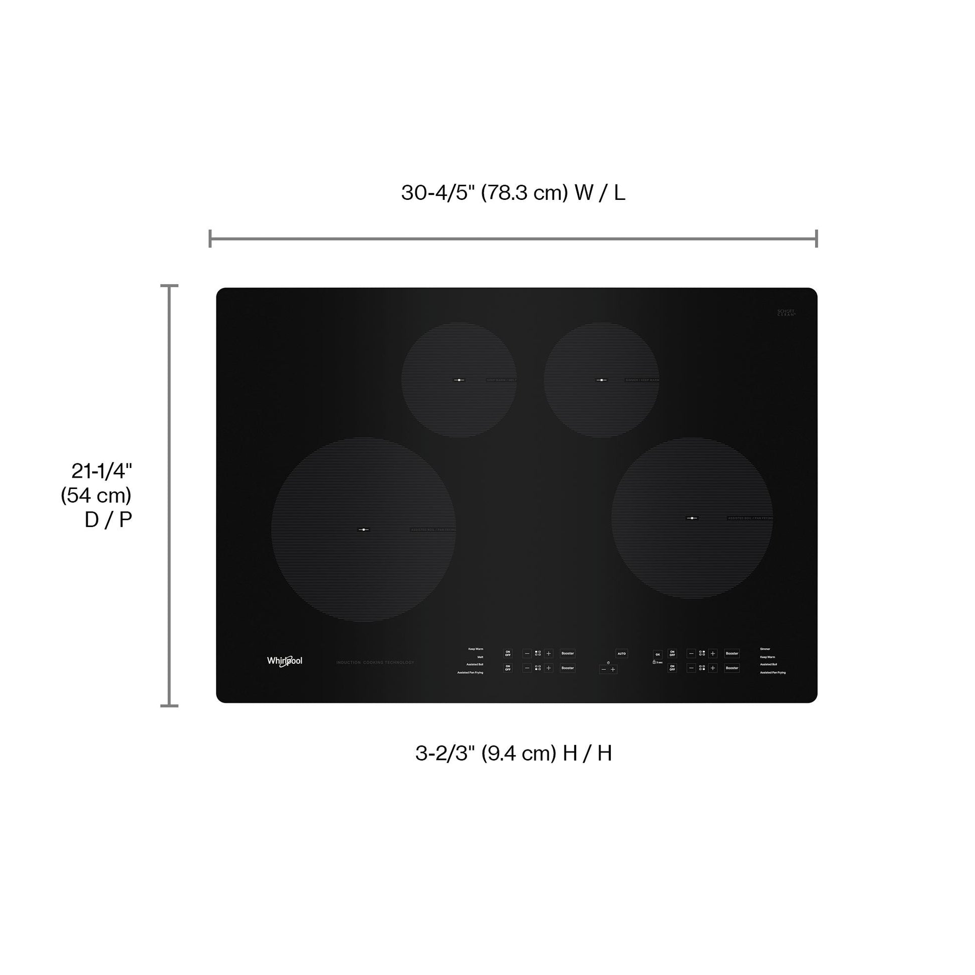 Whirlpool 30-in 4 burners Stainless steel Induction Cooktop