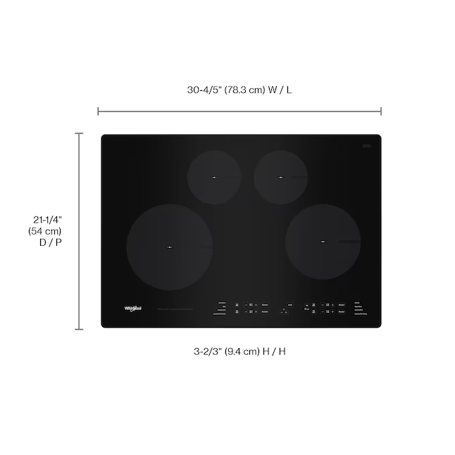 Whirlpool 30-in 4 Burners Black Induction Cooktop, WCi55US0JB/02 *JR2510, Retail: $1,859.00, FINAL PRICE: $599.99 + TAX