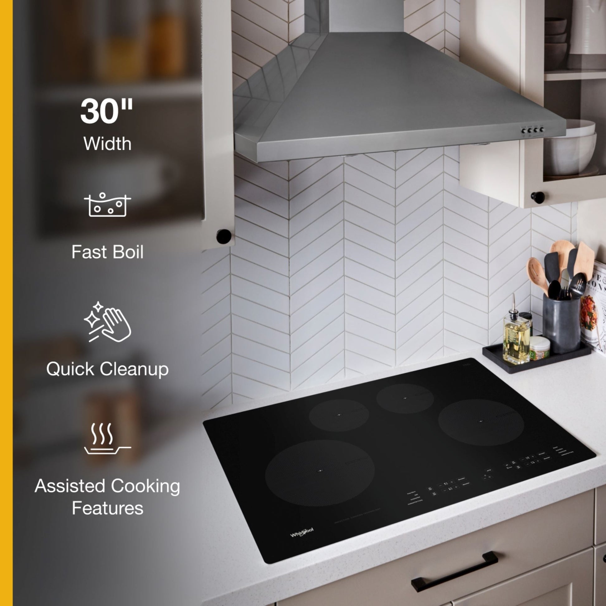 Whirlpool 30-in 4 burners Stainless steel Induction Cooktop