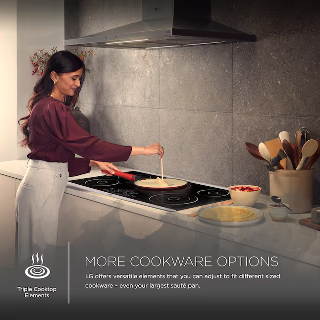 LG STUDIO 30-in 5 burners Smooth Surface (Radiant) Stainless Steel Electric Cooktop, LSCE305ST/03 *JR2508, Retail: $1,599.00, FINAL PRICE: $799.99 + TAX