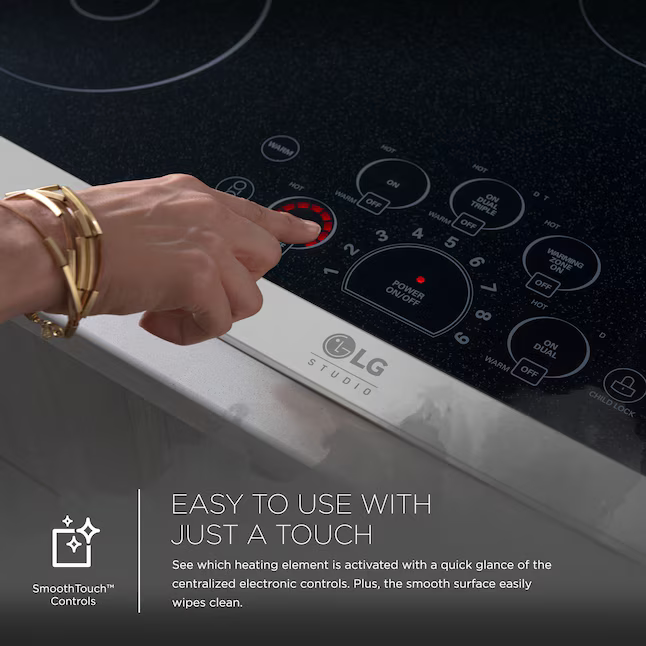LG 30-in 5 burners Smooth Surface (Radiant) Black Electric Cooktop, LCE3010SB *JR2507, Retail: $1,299.00, FINAL PRICE: $599.99 + TAX