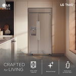 LG STUDIO 25.6-cu ft Counter-Depth 42.0-in Wide Side-by-Side Refrigerator Built-In Smart Compatible with Ice Maker ,Water and Ice Dispenser ( Stainless Steel )