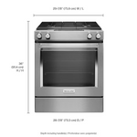 KitchenAid 30-in Standard 4 burners Convection Oven with Downdraft Exhaust Slide-In Dual Fuel Range (Stainless Steel), KSDG950ESS *JR2512, Retail: $4,099.00, FINAL PRICE: $2,199.99 + TAX
