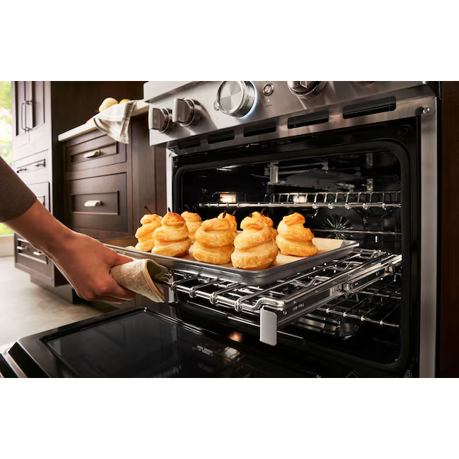 KitchenAid 30-in 4 burners 4.1-cu ft Convection Oven Freestanding Natural Gas Range (Stainless Steel), KFGC500JSS, Retail: $4,849.00, FINAL PRICE: $2,999.99 + TAX