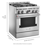 KitchenAid 30-in 4 burners 4.1-cu ft Convection Oven Freestanding Natural Gas Range (Stainless Steel), KFGC500JSS, Retail: $4,849.00, FINAL PRICE: $2,999.99 + TAX