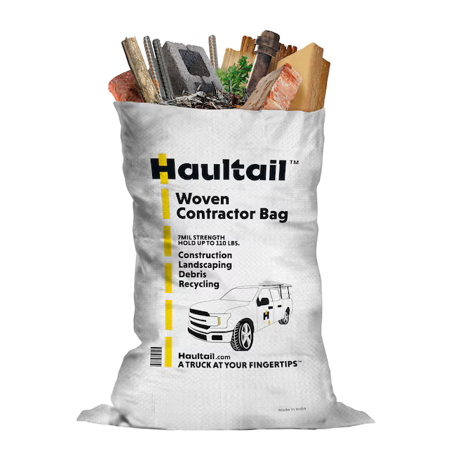 Haultail Woven Contractor Bags 42-Gallon Scent free Off-white Outdoor Polypropylene Construction Trash Bag 20-Count, HT42-20-SE *JR2510, Retail: $26.98, FINAL PRICE: $14.99 + TAX