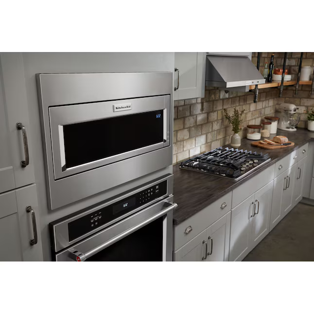 KitchenAid 1.1-cu ft 1000-Watt 29.75-in Built-In Microwave with Sensor Cooking Controls (Stainless Steel)
