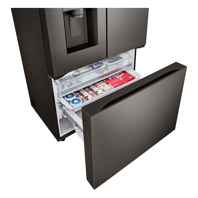 LG Counter-Depth Counter Depth MAX 4 Types of Ice 25.5-cu ft Smart French Door Refrigerator with Dual Ice Maker - Water and Ice Dispenser (Fingerprint Resistant Steel), ENERGY STAR