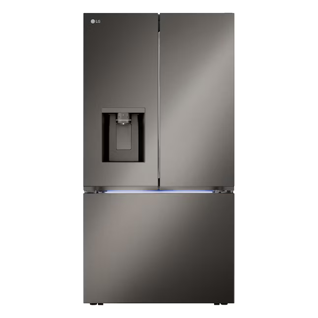 LG Counter-Depth Counter Depth MAX 4 Types of Ice 25.5-cu ft Smart French Door Refrigerator with Dual Ice Maker - Water and Ice Dispenser (Fingerprint Resistant Steel), ENERGY STAR
