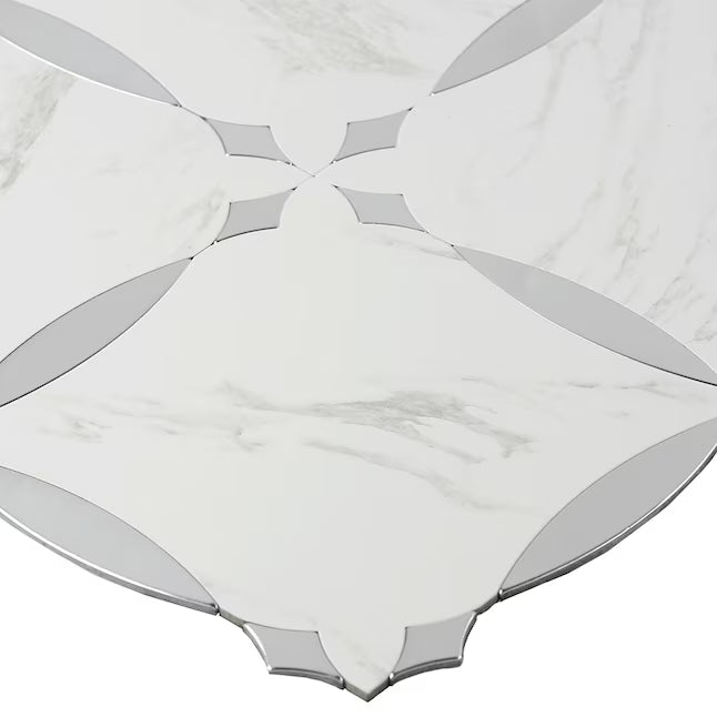 **PER PC** Carrara Point 12x12 Peel & Stick Mosaic, SF210039,  14.52sf, 15pcs, 13lbs, FINAL PRICE: $3.99/pc, $59.85/bx + Tax