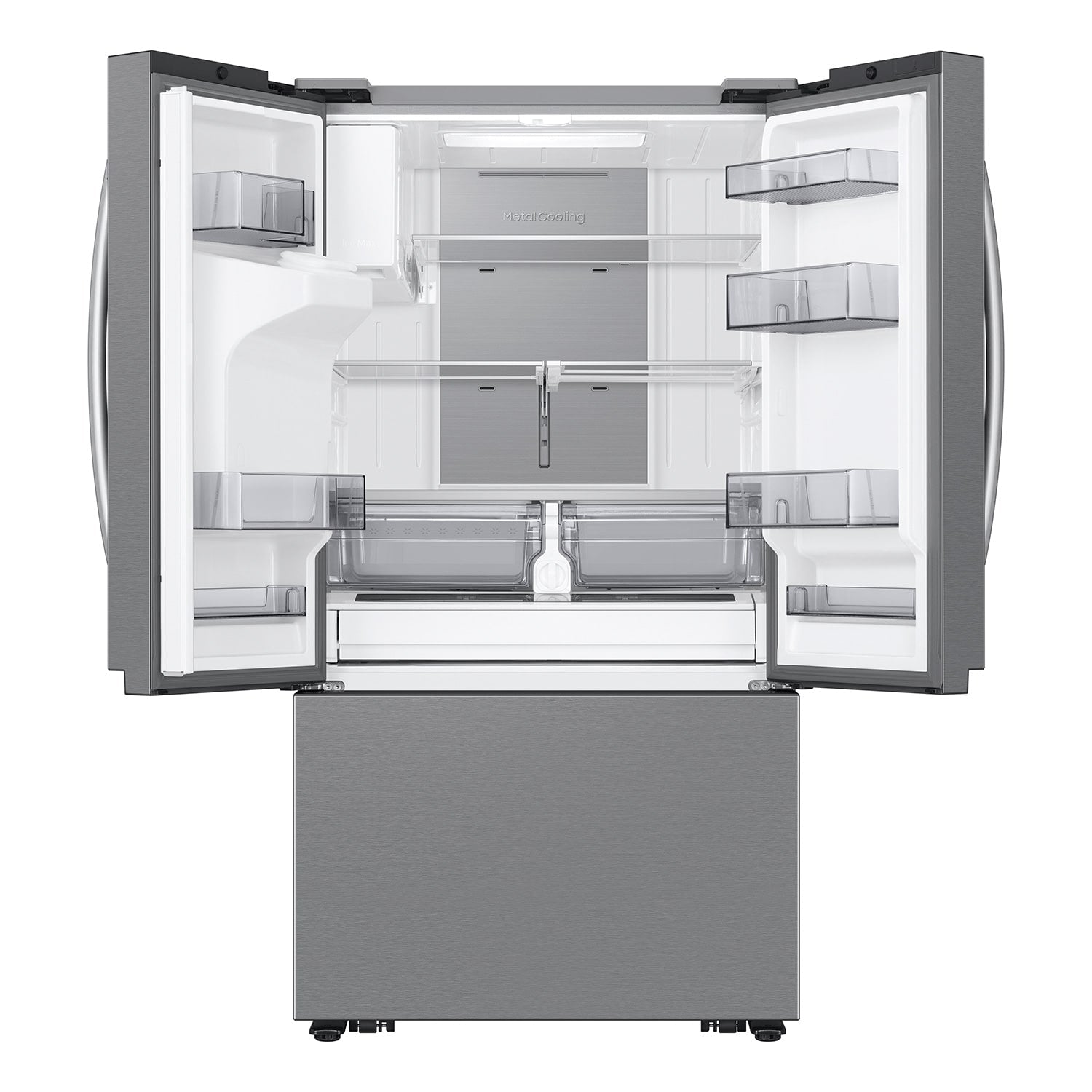 Samsung Standard-Depth Mega Capacity Family Hub 30-cu ft, 36-in Wide Smart Compatible French Door Refrigerator with Triple Ice Maker (Water & Ice Dispenser Included)