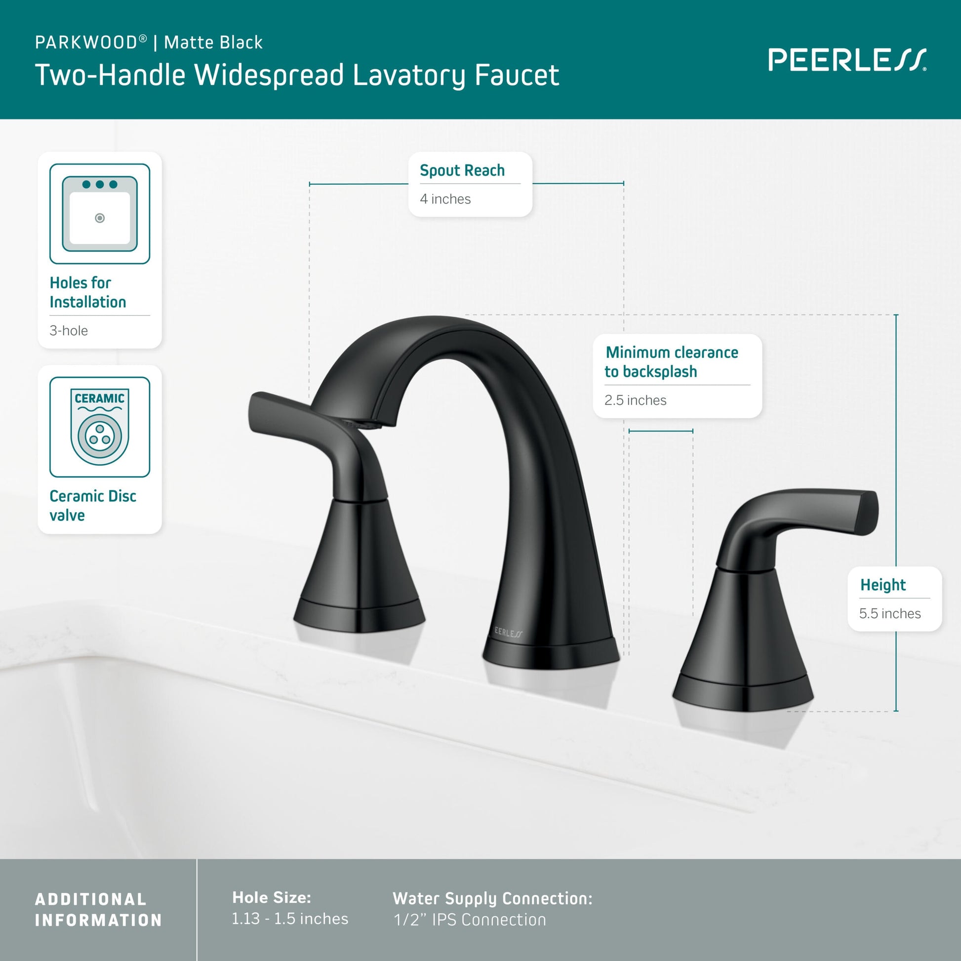 Parkwood Two Handle Widespread Lavatory Faucet