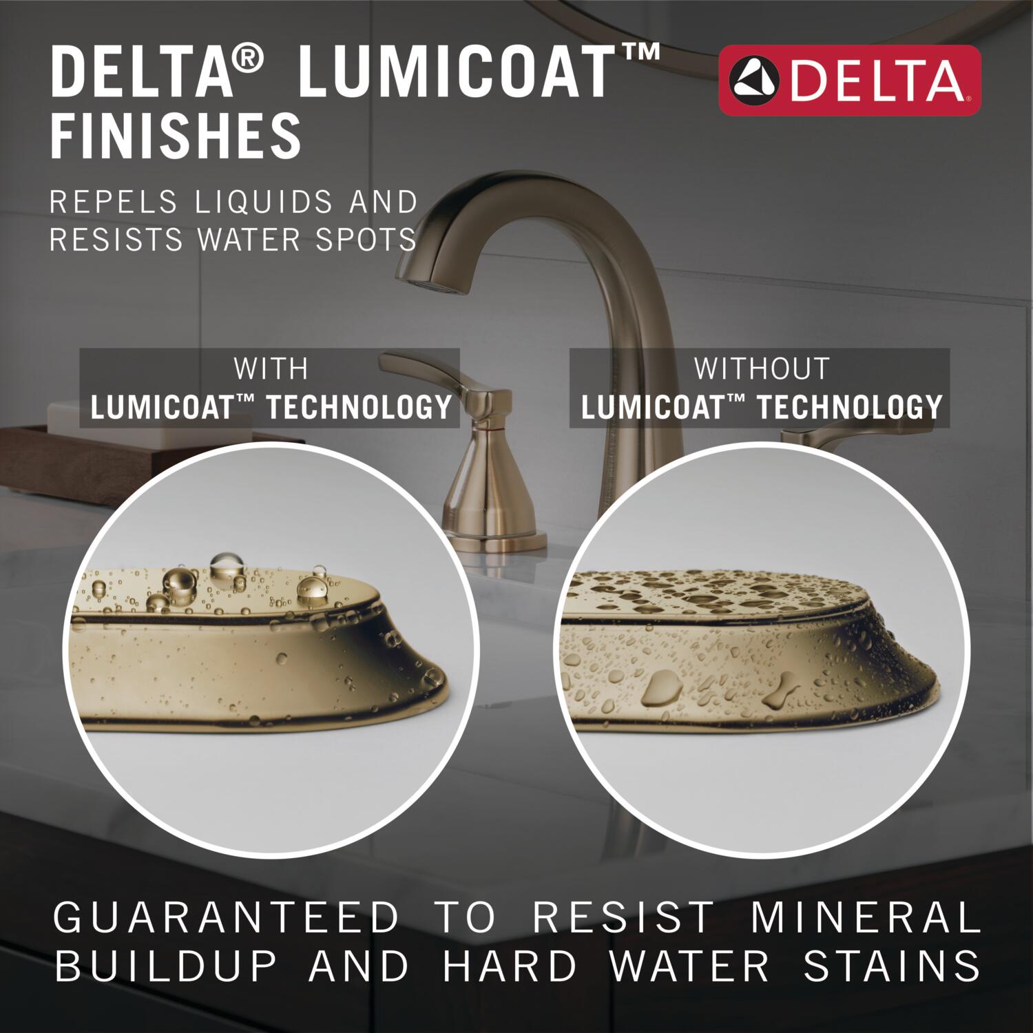 Delta Tetra Two Handle Widespread Bathroom Faucet in Lumicoat Champagne Bronze, 35589-CZ-PR-DST, MRSP: $599, FINAL PRICE: $299.99 + TAX