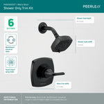 Peerless Parkwood Matte Black Shower Only Trim Kit ( Valve not Included )
