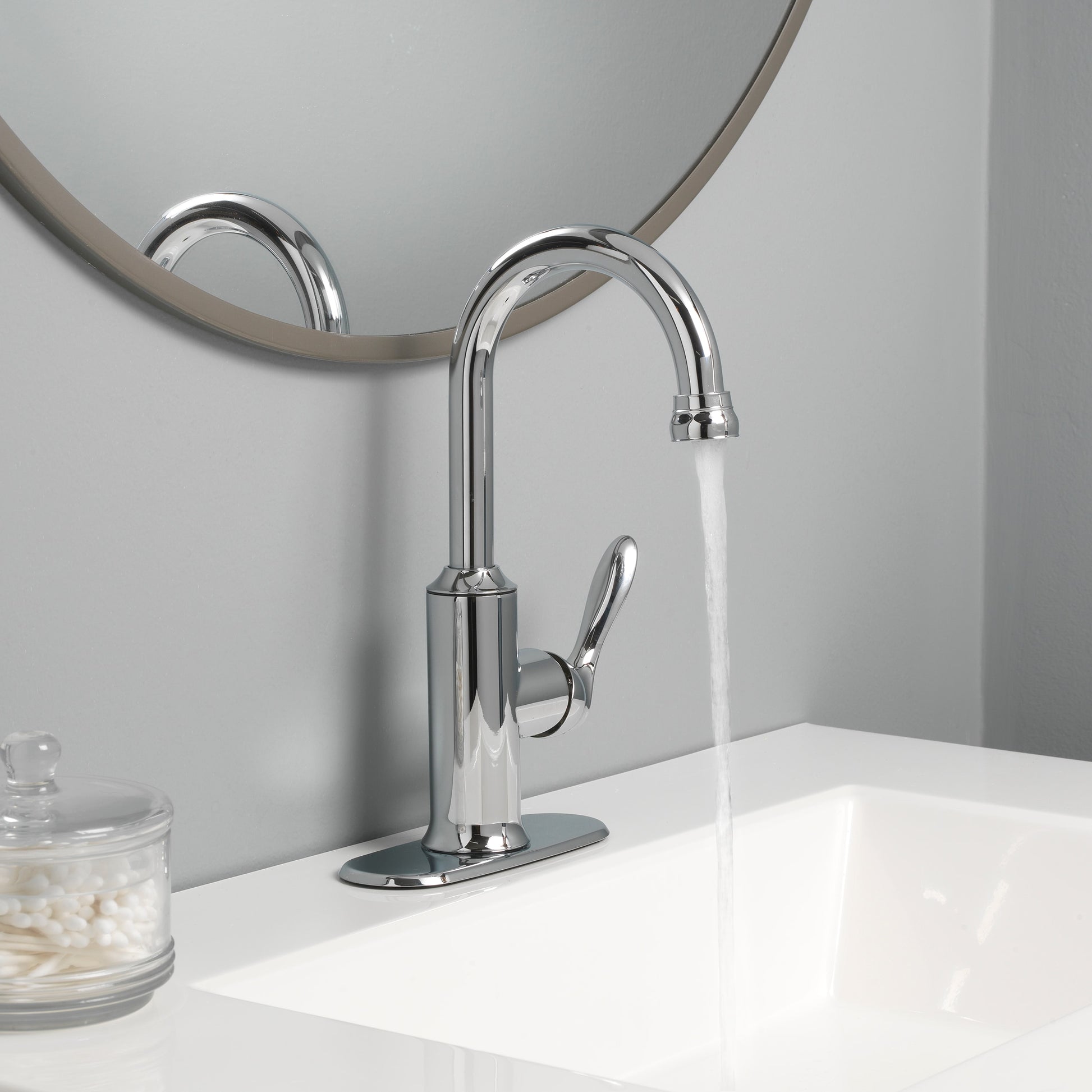Alpine Reserve Brookes Chrome 4-in centerset 1-handle WaterSense High-arc Residential Handle Bathroom