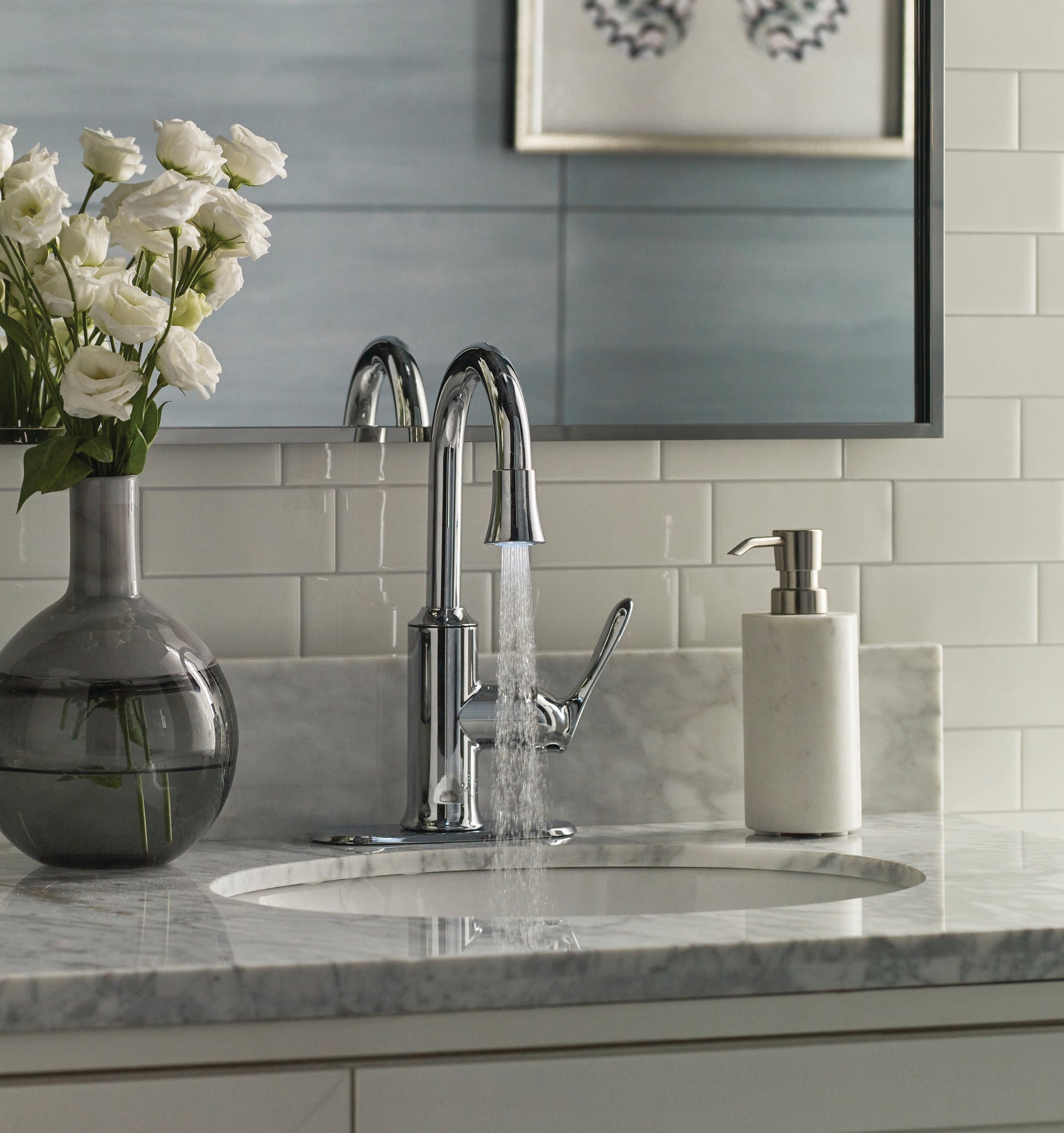 Alpine Reserve Brookes Chrome 4-in centerset 1-handle WaterSense High-arc Residential Handle Bathroom