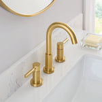 Alpine Reserve Harlow Brushed Gold Widespread 2-handle WaterSense Mid-arc Residential Handle Bathroom Sink Faucet with Drain