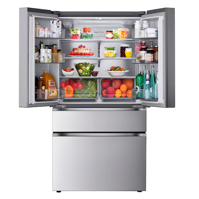 LG Standard-Depth 29.6-cu ft 4-Door 36-in Smart Compatible French Door Refrigerator with Ice Maker with Water Dispenser (PrintProof Stainless Steel), LF30S8210S *JR2510, Retail: $3,299.00, FINAL PRICE: $1,499.99 + TAX