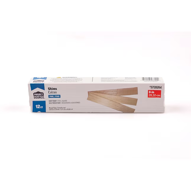 Project Source 0.25" x 1.25" x 7.75", 12 Pack Pine Wood Shim, Retail: $1.78, Final:0.99