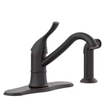 Project Source WILEY Oil Rubbed Bronze Single Handle Deck-Mount Kitchen Faucet (Includes Deck Plate + Side Sprayer), 67916W-102707 *JR2511, Retail: $99.00, FINAL PRICE: $59.99 + TAX