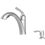 Alpine Reserve Mullen Spot Free Stainless Steel Single Handle Deck-mount Pull-out Kitchen Faucet with Sprayer (Includes Deck Plate) (Includes Soap Dispenser), 67222W-123402, MSRP: $99.00, FINAL PRICE: $59.99