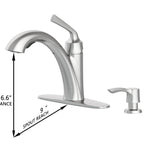 Alpine Reserve Mullen Spot Free Stainless Steel Single Handle Deck-mount Pull-out Kitchen Faucet with Sprayer (Includes Deck Plate) (Includes Soap Dispenser), 67222W-123402, MSRP: $99.00, FINAL PRICE: $59.99
