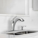 Alpine Reserve Mullen Spot Free Stainless Steel Single Handle Deck-mount Pull-out Kitchen Faucet with Sprayer (Includes Deck Plate) (Includes Soap Dispenser), 67222W-123402, MSRP: $99.00, FINAL PRICE: $59.99