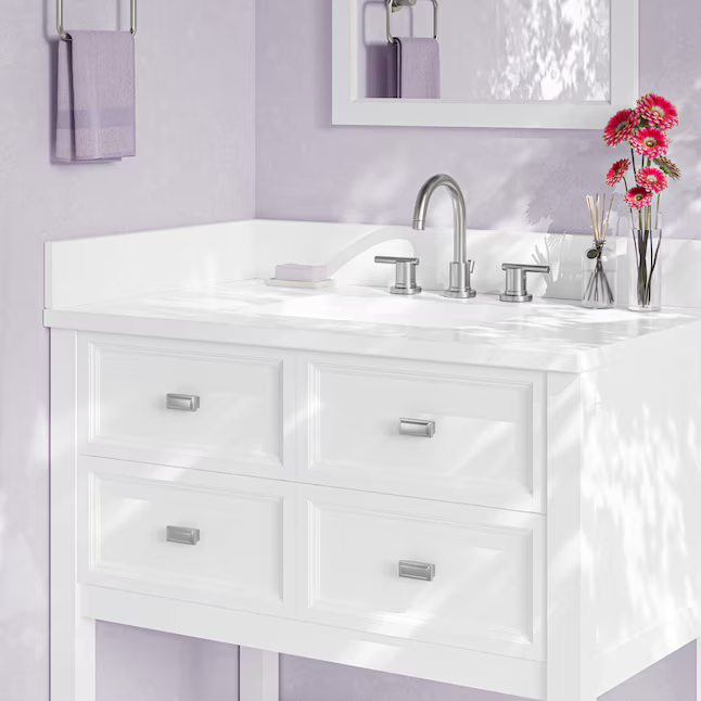 Alpine Reserve 4x21 White Engineered Marble Bathroom Side Splash, PU-21EW-SS, FINAL PRICE: $19.99 + Tax