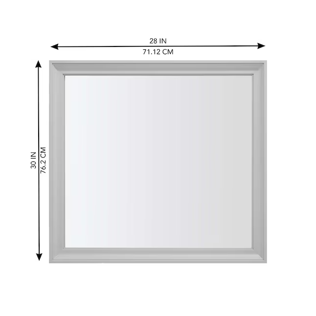 Ellen DeGeneres Anaheim 28-in x 30-in Framed Bathroom Light Gray Mirror, 1580MR-28-242, FINAL PRICE: $39.99 + Tax