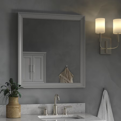 Ellen DeGeneres Anaheim 28-in x 30-in Framed Bathroom Light Gray Mirror, 1580MR-28-242, FINAL PRICE: $39.99 + Tax