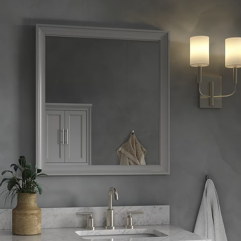 Ellen DeGeneres Anaheim 28-in x 30-in Framed Bathroom Light Gray Mirror, 1580MR-28-242, FINAL PRICE: $39.99 + Tax